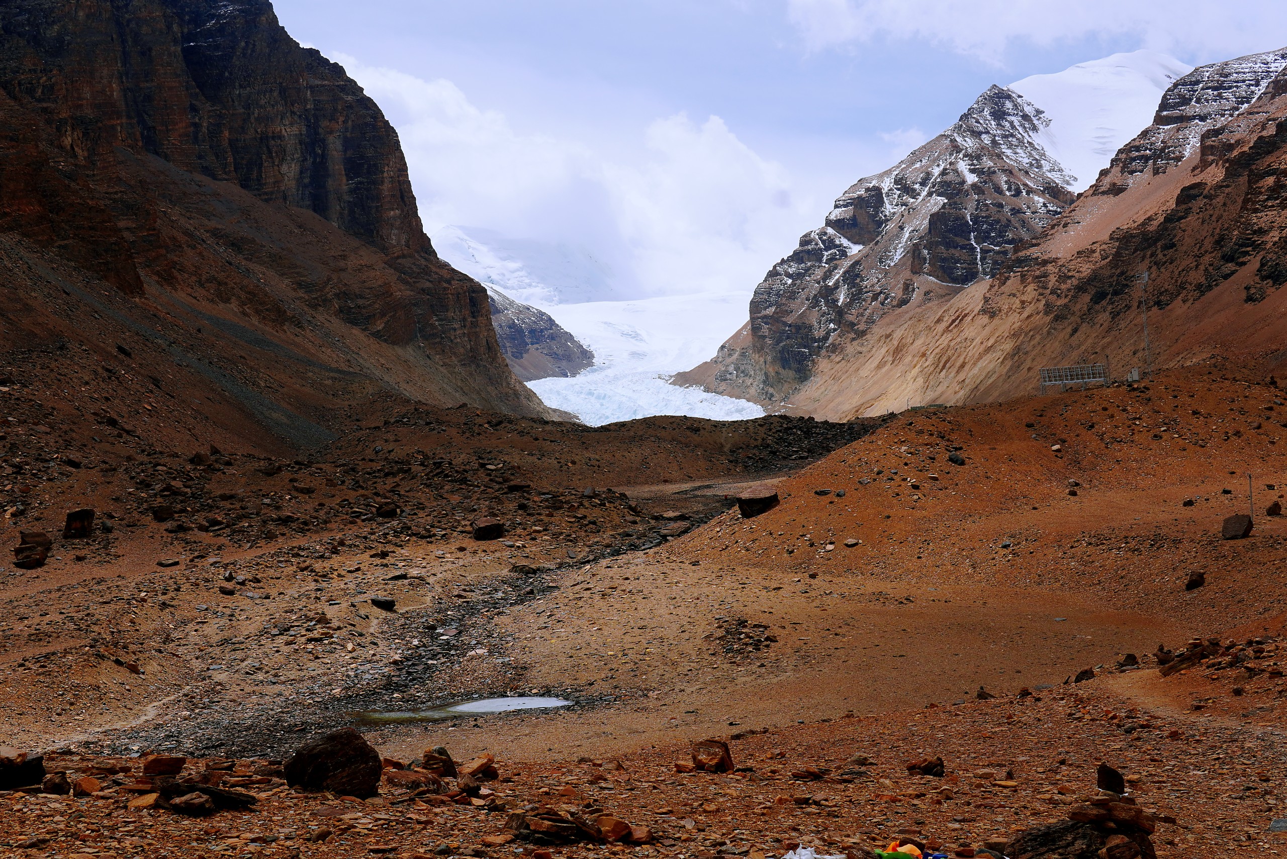 曲登尼玛冰川下的徒步路线